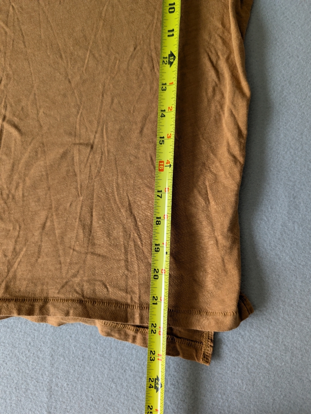 Madewell Whisper Cotton Turtleneck Long Sleeve Top 100% Cotton Camel Toffee Sz M image 8